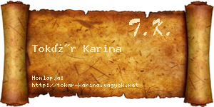 Tokár Karina névjegykártya